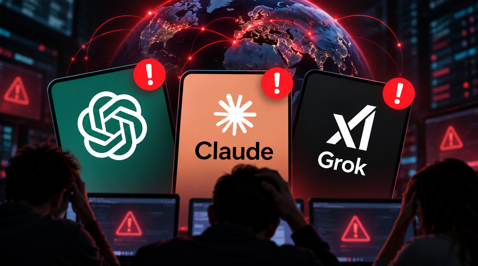 Major AI outage affecting ChatGPT, Claude and Grok worldwide