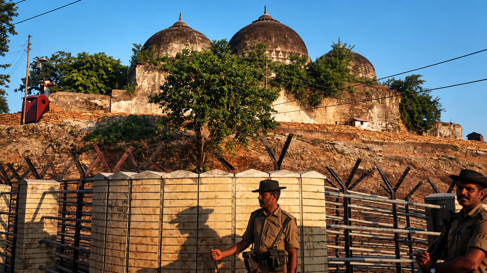 Thousands protest against the proposed demolition of the historic Shahi Mosque in Ujjain, India.