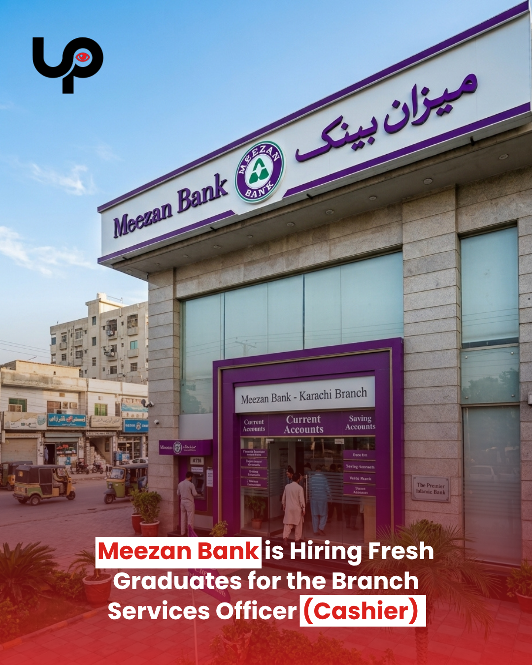 Meezan Bank Jobs 2026 for fresh graduates – Branch Services Officer Cashier Karachi