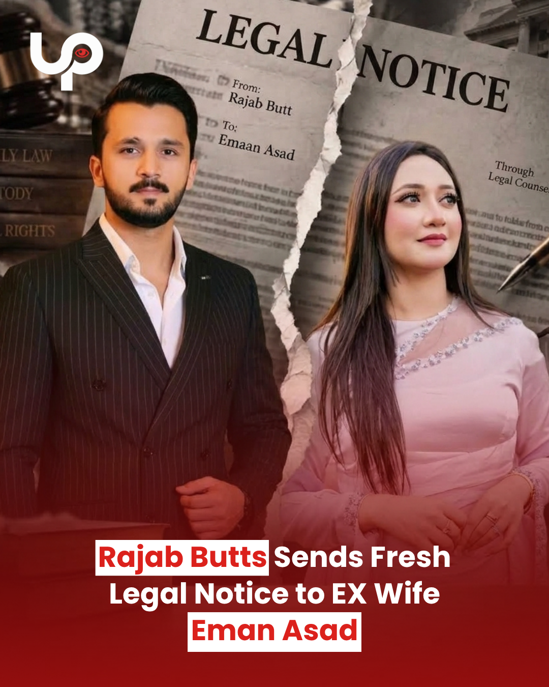 Rajab Butt and Emaan Asad involved in an ongoing legal dispute over alleged defamation and social media content.